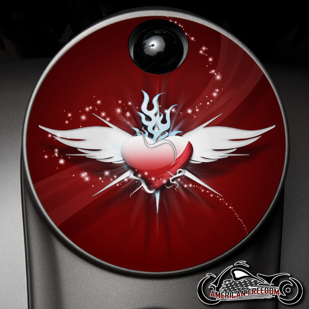 Custom Fuel Door - Winged Heart - Click Image to Close